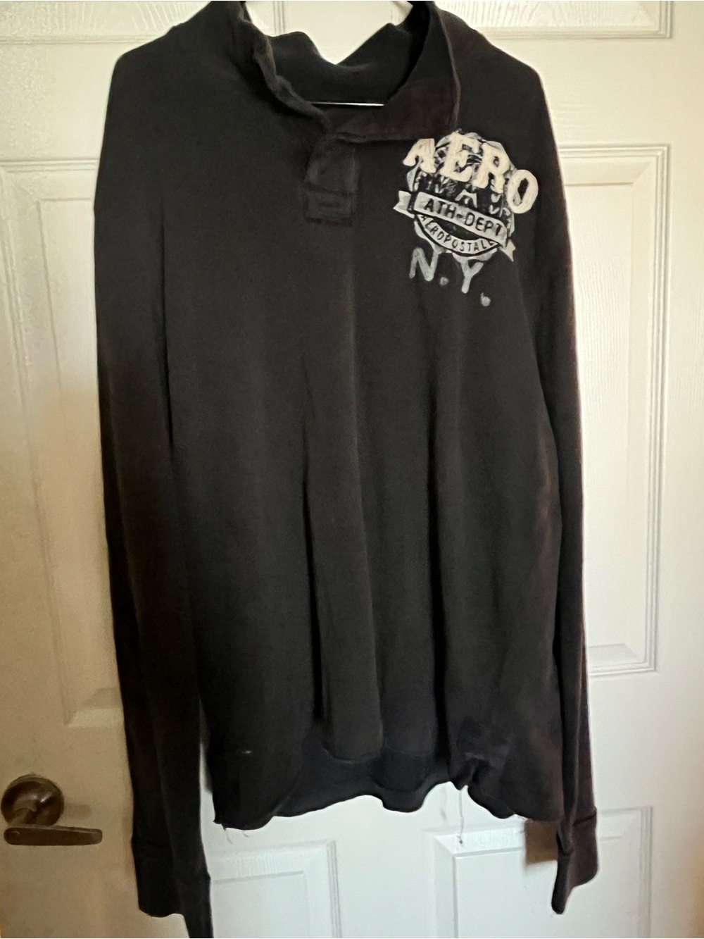 Aeropostale Black Pullover Hoodie with N.Y. Logo